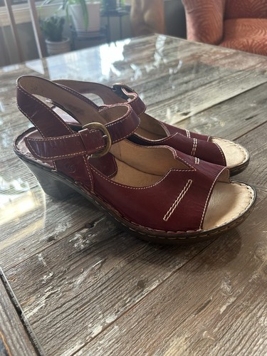 Josef Seibel Red Leather Slingback Sandals Women’s EU 40 US 9