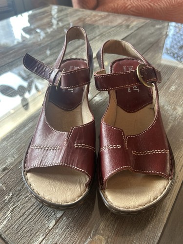 Josef Seibel Red Leather Slingback Sandals Women’s EU 40 US 9 - photo 2
