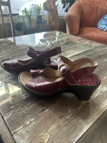 Josef Seibel Red Leather Slingback Sandals Women’s EU 40 US 9 - photo 3