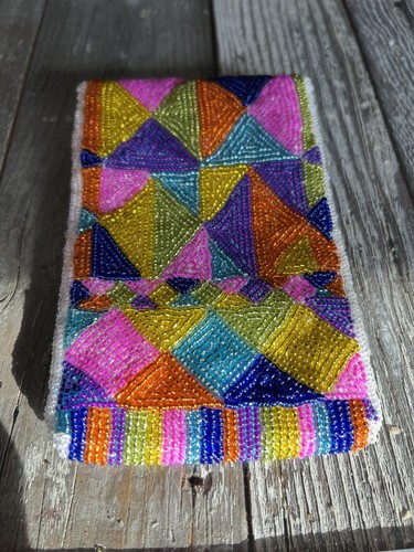 Neiman Marcus Beaded Vintage Eyeglasses Makeup Clutch Bag