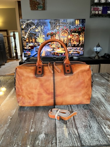 Women's Genuine Leather Retro Cross Duffel Purse Handbag - photo 2