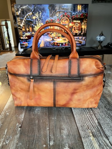 Women's Genuine Leather Retro Cross Duffel Purse Handbag - photo 3