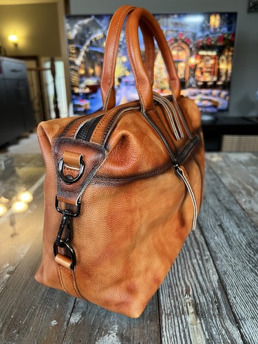 Women's Genuine Leather Retro Cross Duffel Purse Handbag - photo 4
