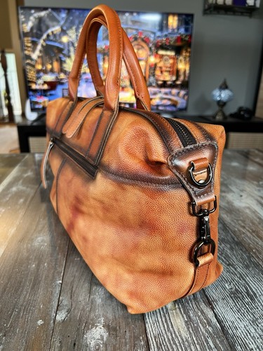 Women's Genuine Leather Retro Cross Duffel Purse Handbag - photo 5