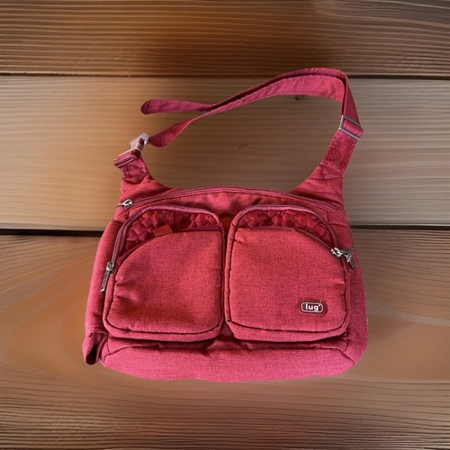 Lug Red Crossbody Bag Handbag Quilted Zip Pockets