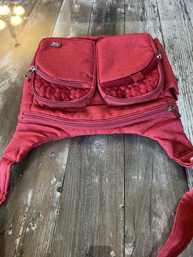 Lug Red Crossbody Bag Handbag Quilted Zip Pockets - photo 2