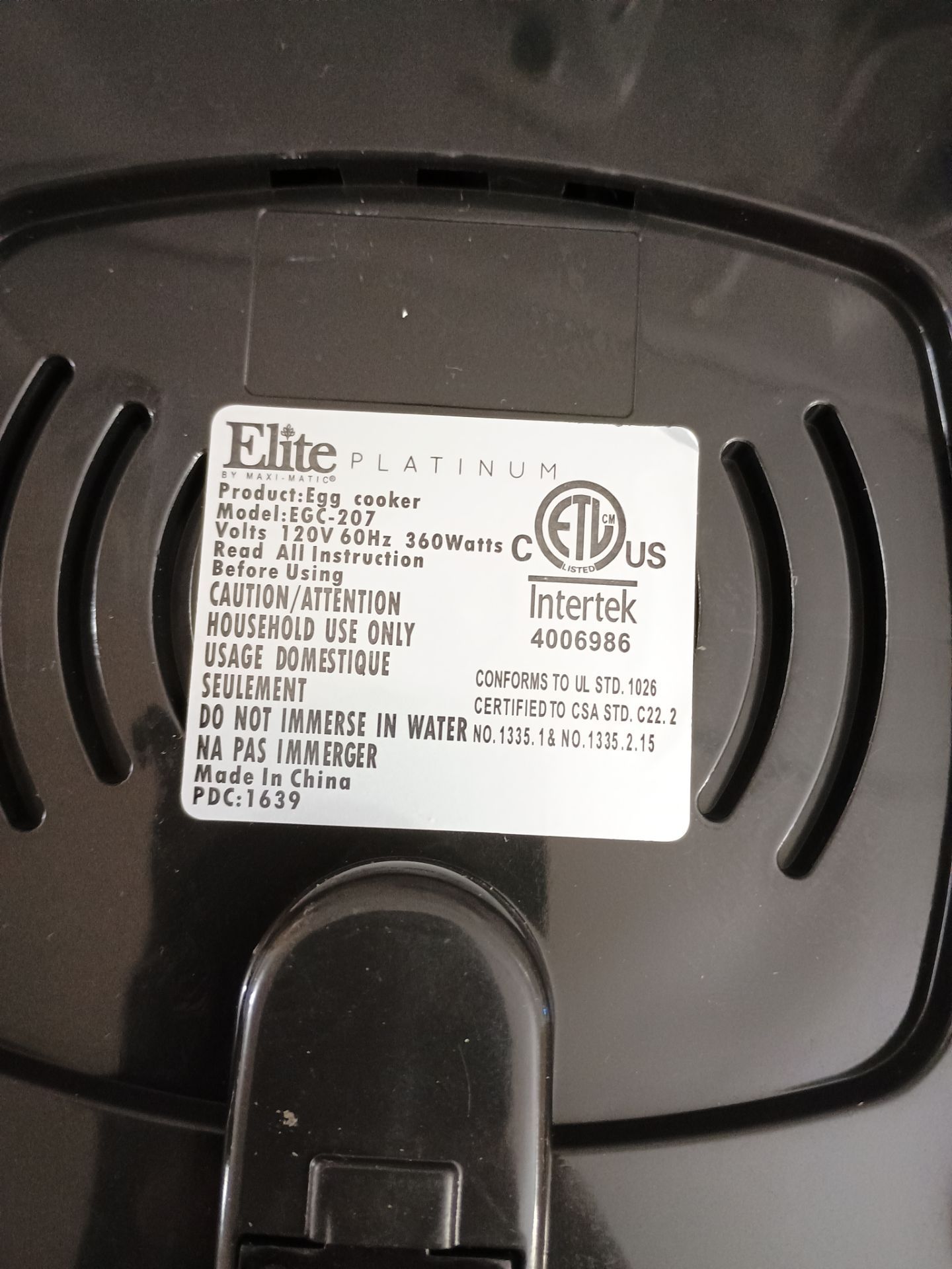 Elite Platinum by Maxi-Matic Egg Cooker - photo 2