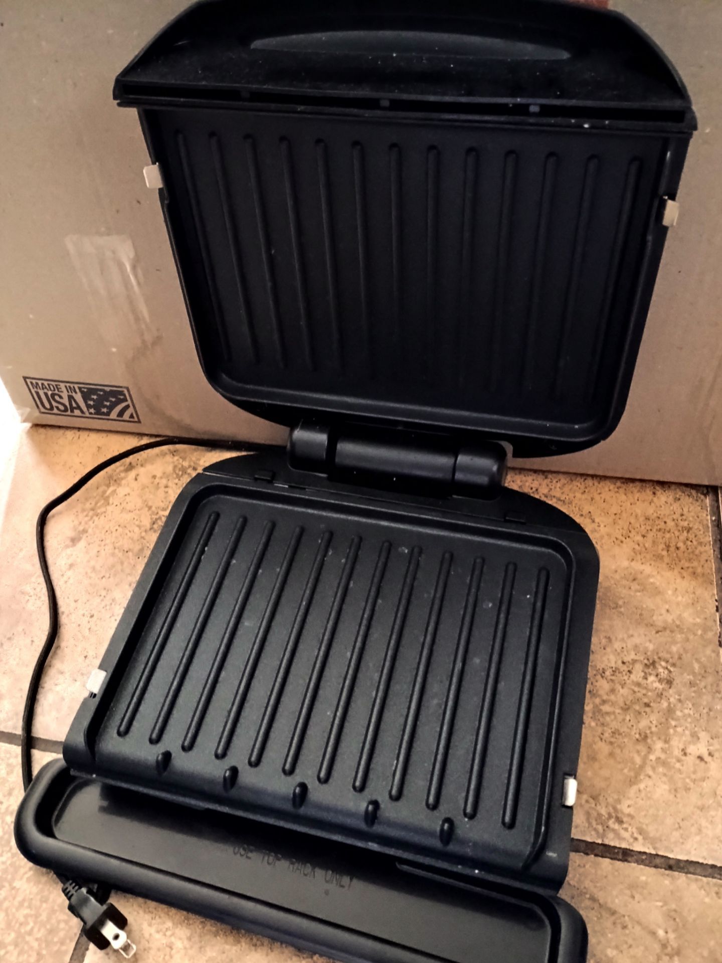 George Foreman Black 4 Serving Grill/Panini Press - photo 2