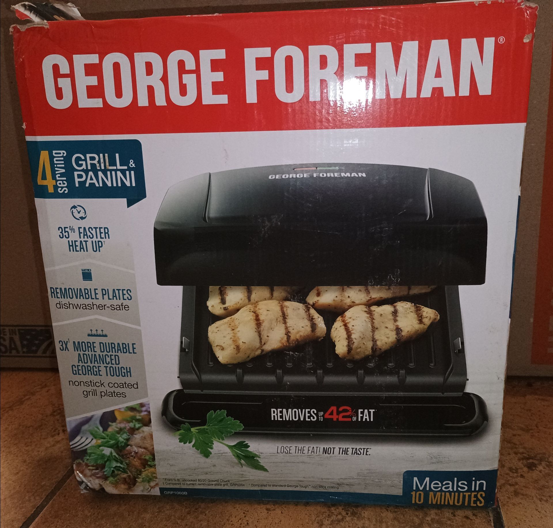 George Foreman Black 4 Serving Grill/Panini Press - photo 3