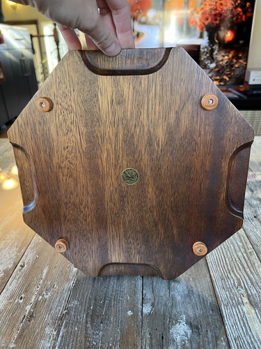 Vintage Imperial Deluxe Hostess Server Walnut Wood Cheese Tray - photo 4