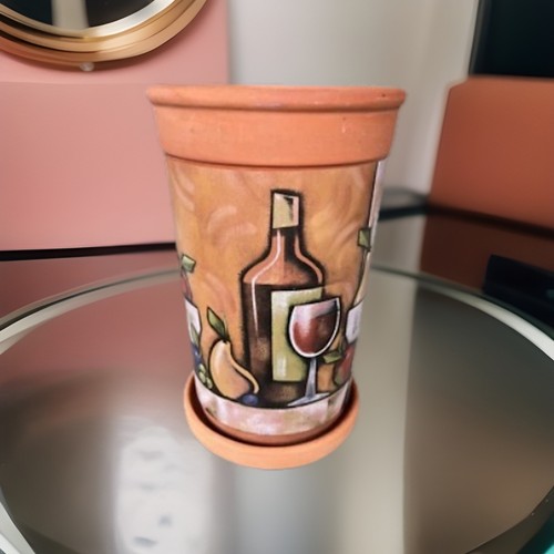 Vintage Beautiful Terracotta Wine Chiller - Retro Rustic Decor