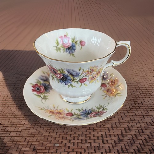 Paragon English Bone China Flower Festival "J" Teacup & Saucer