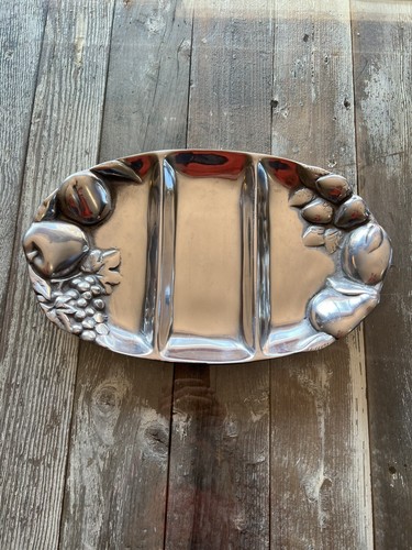 Silver Metalware Serving Tray Platter Fruits Basket 15”/9’ - photo 5