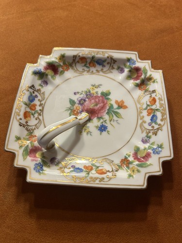 Vintage Noritake China Dresdena Handled Square Candy Dish