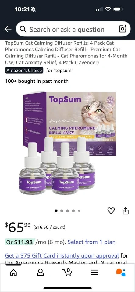 TOPSUM Cat Calming Pheromone Diffuser Refills - 4 Pack - photo 3