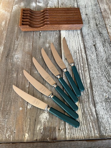 Set of 6 VTG Sheffield England Stainless Steak Knives