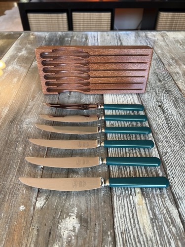 Set of 6 VTG Sheffield England Stainless Steak Knives - photo 2