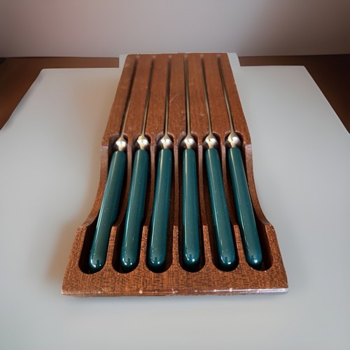 Set of 6 VTG Sheffield England Stainless Steak Knives - photo 3