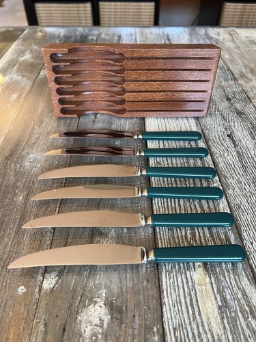 Set of 6 VTG Sheffield England Stainless Steak Knives - photo 4