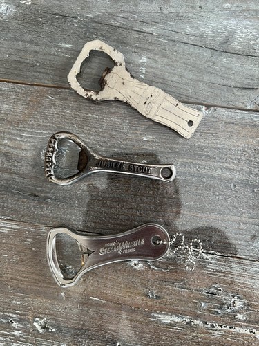 Lot of 3 Vintage Beer Bottle Openers Coca Cola Pilsner