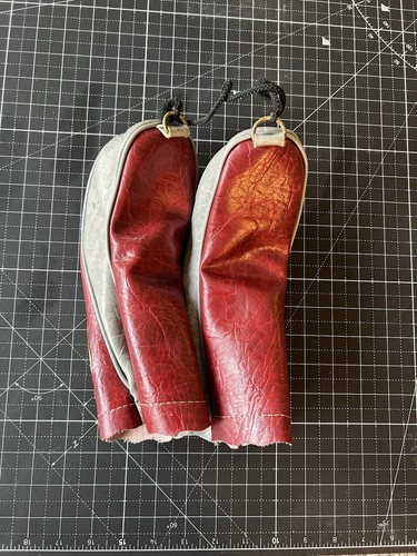 Vintage Fairway Red Grey Golf Club Wood Head Covers #1 #3 - photo 2