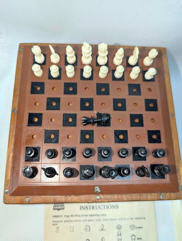 Vintage Transogram Mini Games Chess and Checkers Set