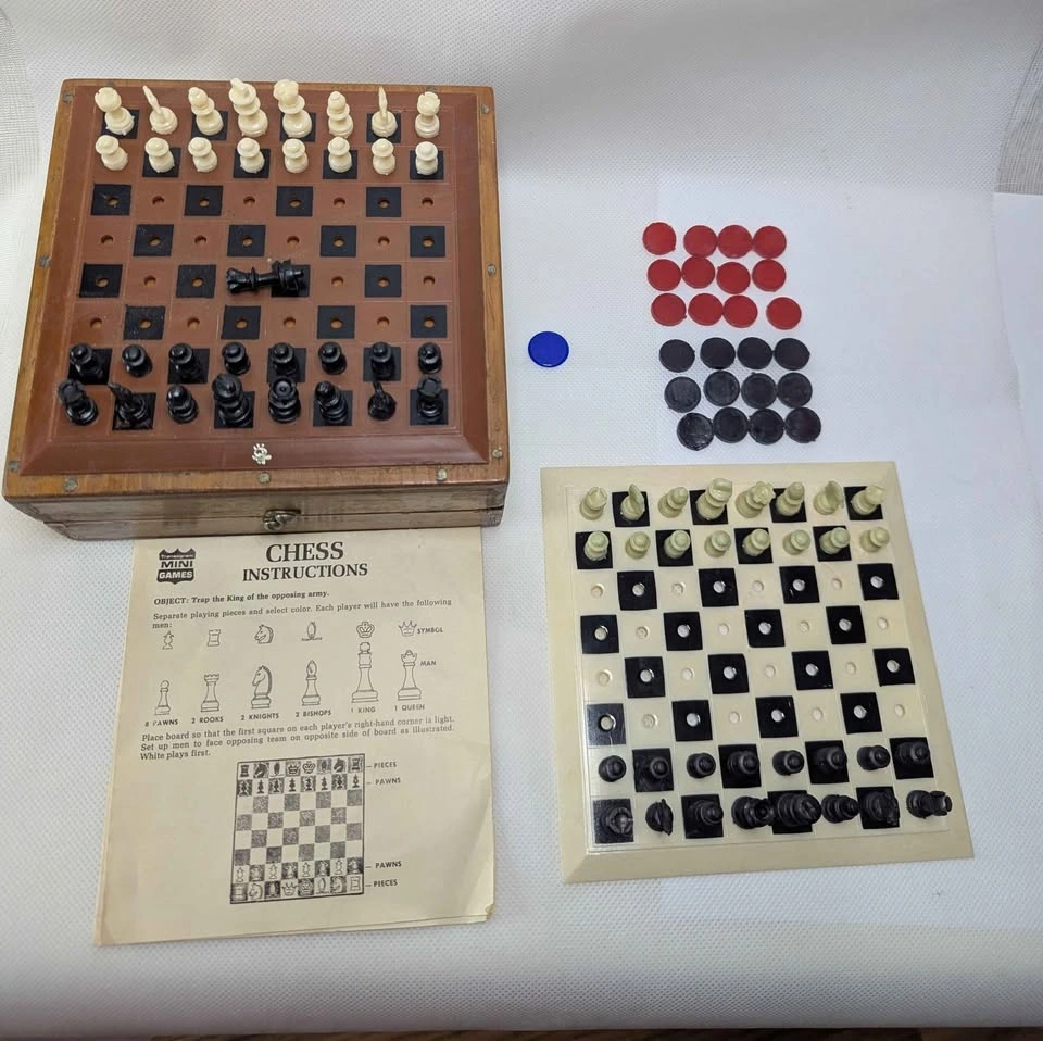 Vintage Transogram Mini Games Chess and Checkers Set - photo 4