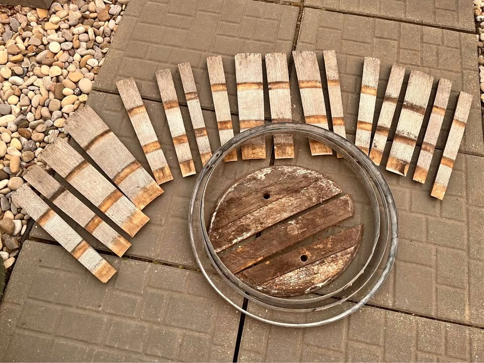 Oak Barrel Half Kit (Deconstructed) – Staves, 3 Hoops, & Base