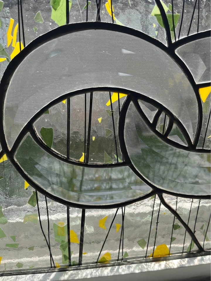Handmade 3D Beveled Stained Glass Wedding Rings - photo 4