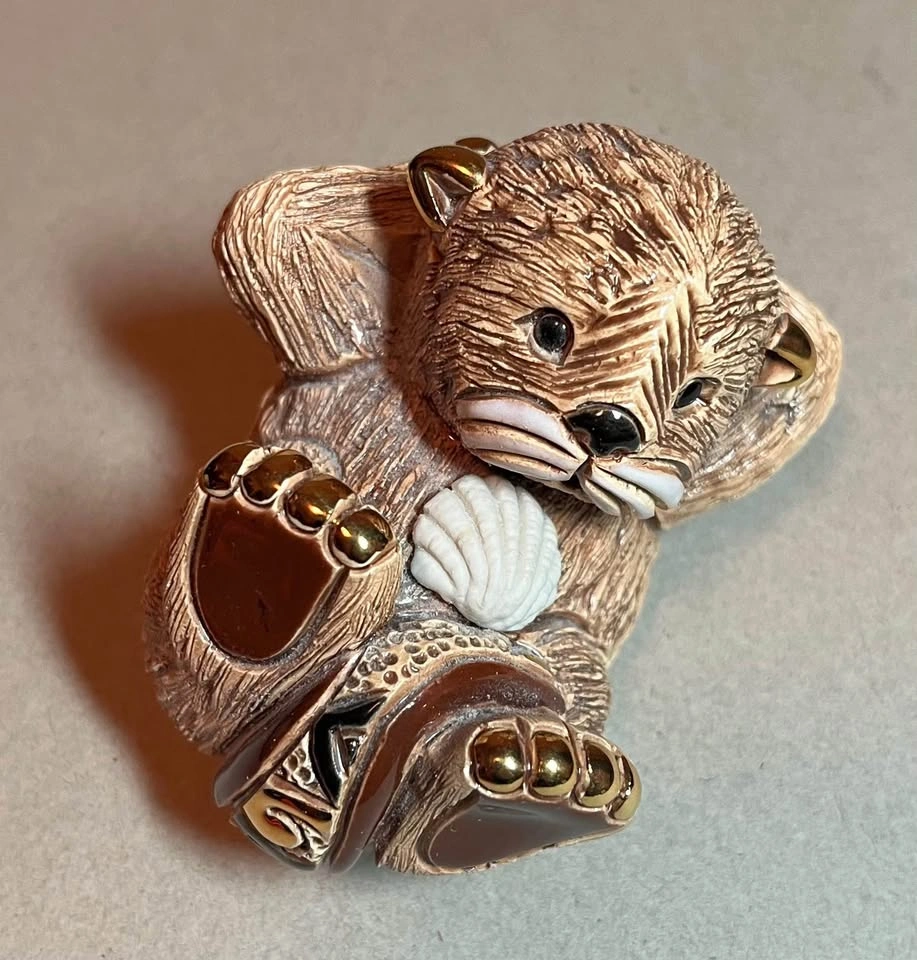 De Rosa Rinconada Ceramic Baby Otter Figurine F377 - photo 2