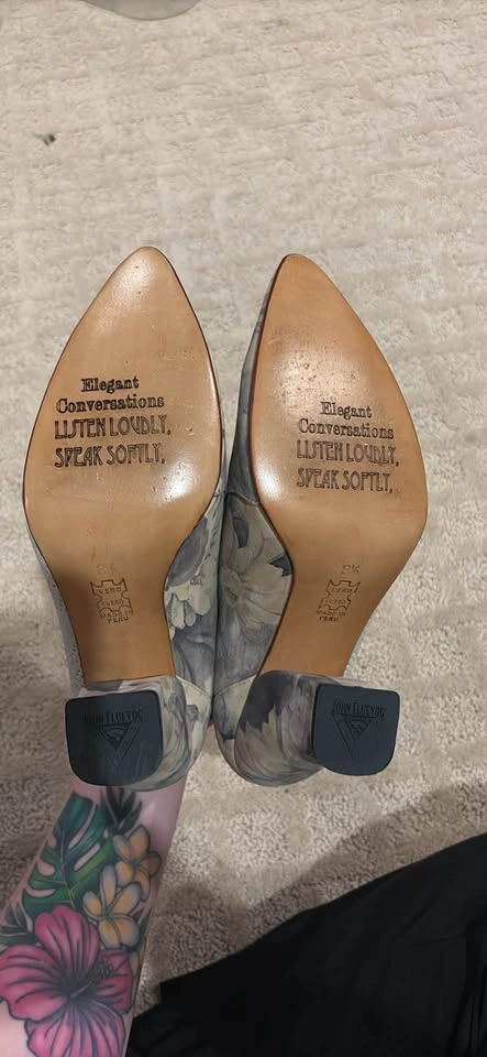 John Fluevog Elegant Conversations Floral Heels Size 8.5 - photo 4