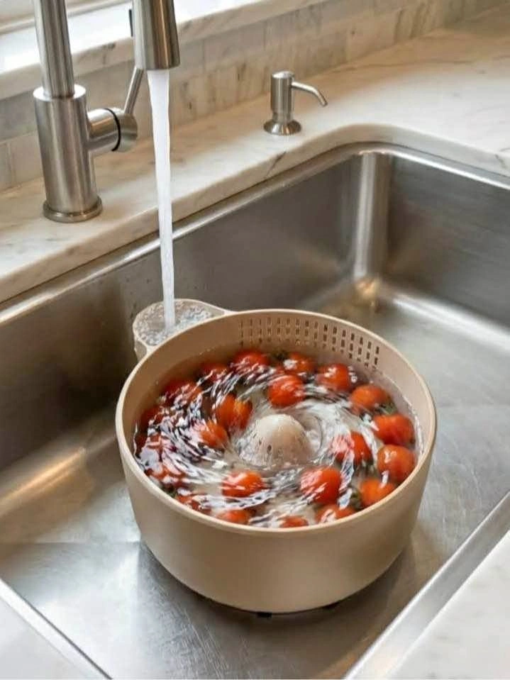 Rotating Vegetable Washer and Colander