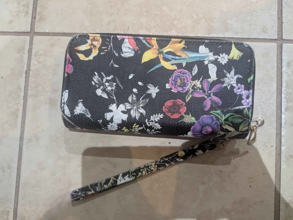 Floral Double-Zip Wristlet Wallet - photo 2