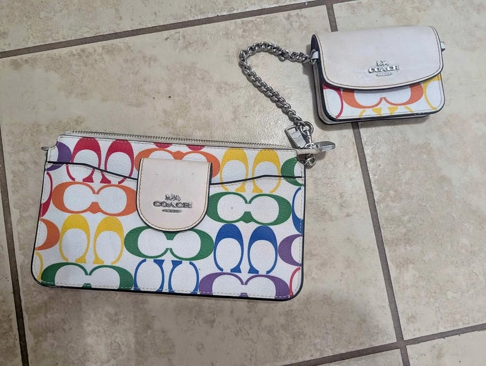 Coach Rainbow Signature Poppy Crossbody with Mini Bag