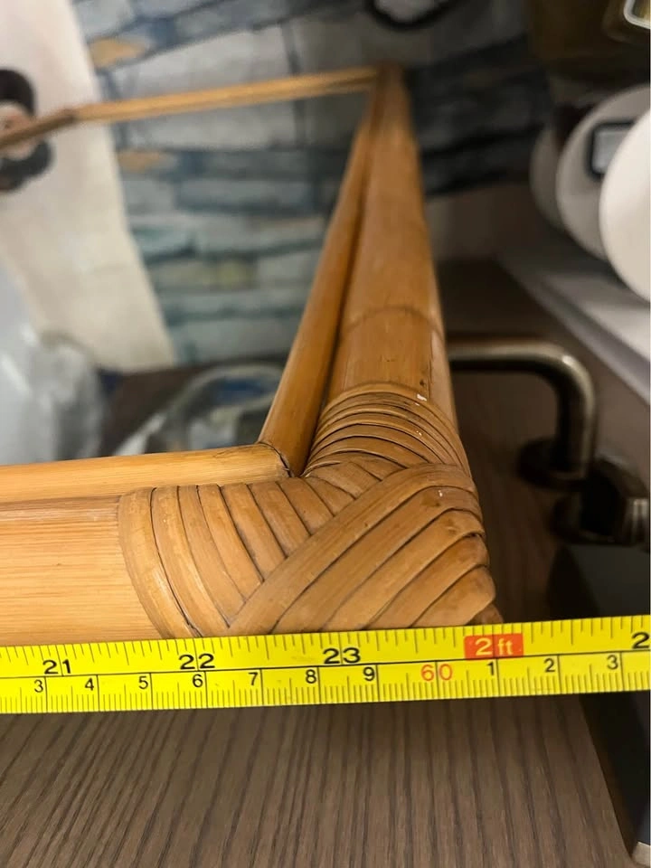 Vintage Rattan Bamboo Wall Mirror - photo 2