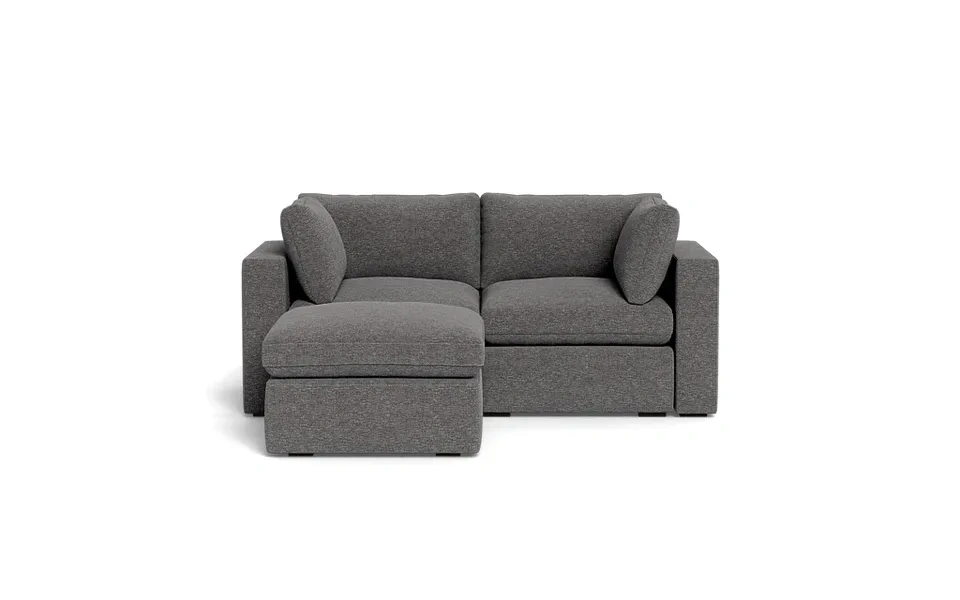 Cozey Ciello Loveseat with Storage Ottoman in Storm Grey