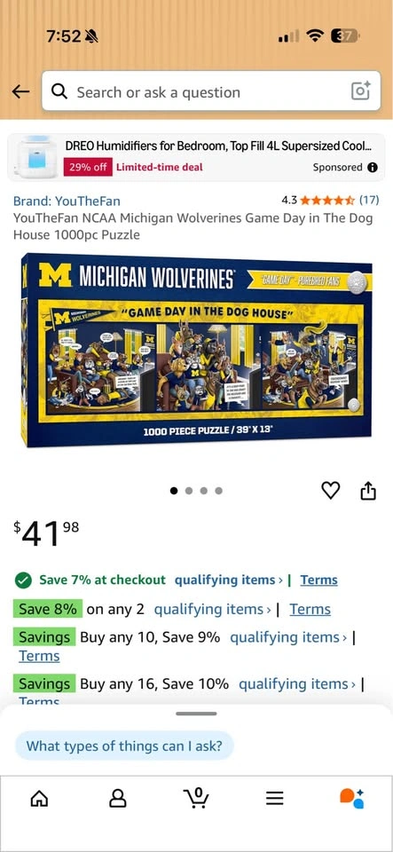YouTheFan Michigan Wolverines Game Day 1000pc Puzzle - photo 2