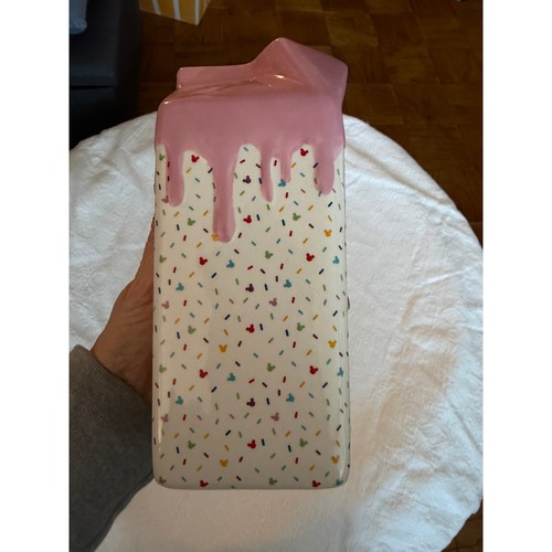 Mickey Mouse Disney Ice Cream Style Ceramic Milk Carton Creamer - photo 3