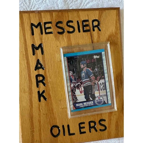 Mark Messier Oilers Handmade Wooden Plaque with 89-90 Card
