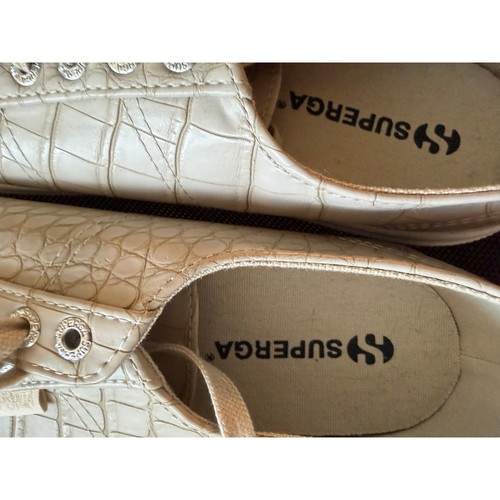 Womens' Superga Crocodile Print Beige Sneakers, Size 10 BNWT - photo 5