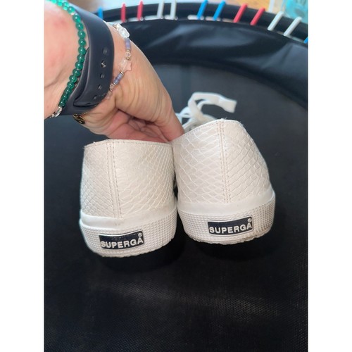 Superga Sneakers, White with Silver Stripe, Womens. Size 10 GUC - photo 2