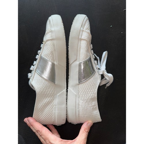 Superga Sneakers, White with Silver Stripe, Womens. Size 10 GUC - photo 4
