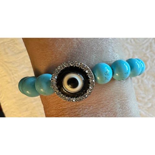 Cuban Evil Eye Turquoise Beaded Bracelet - photo 2