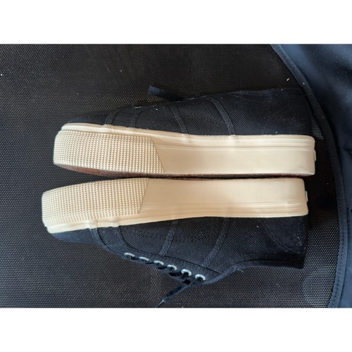 Black Superga Women's Size 10 Canvas Sneaker with platform, GUC - photo 3
