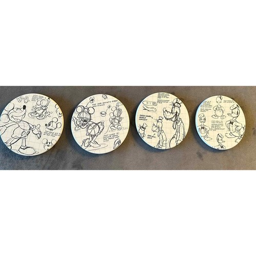 Disney Ceramic Original Characters Sketch Style Coasters, Set of