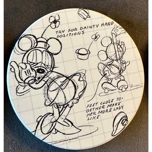 Disney Ceramic Original Characters Sketch Style Coasters, Set of - photo 3