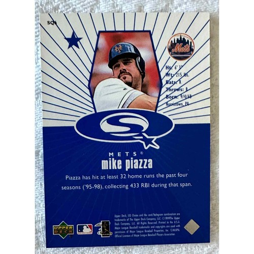 Mike Piazza handmade Wooden Plaque with Upper Deck Trading Card - photo 2