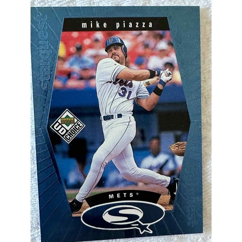 Mike Piazza handmade Wooden Plaque with Upper Deck Trading Card - photo 3