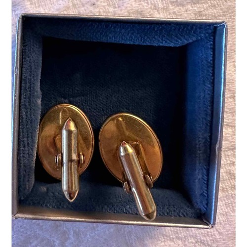 Green and Gold Plated Mens Cufflings - photo 2