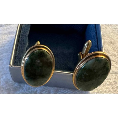 Green and Gold Plated Mens Cufflings - photo 3